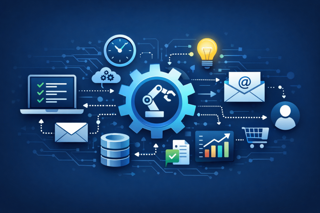 Automated-workflow-system-illustration-1024x683 The Future of Work The Copilot AI: Automation in the Workplace.